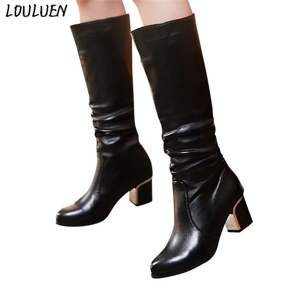 louluen 2020 boots retro knee high boots women's fashion shoes high heel winter warm snow roman laarzen bottes #0909, Black 
louluen 2020 boots retro knee high boots women's fashion shoes high heel winter warm snow roman laarzen bottes #0909, Black