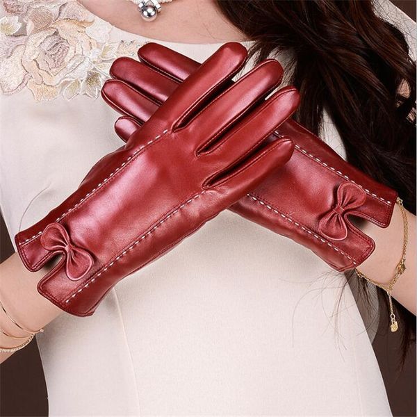 five fingers gloves style women' genuine leather car ride bow sheepskin autumn and winter plus velvet warm, Blue;gray
five fingers gloves style women' genuine leather car ride bow sheepskin autumn and winter plus velvet warm, Blue;gray