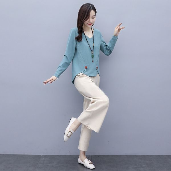 and wide leg pants cotton cotton linen wide-leg pants suit for women 2020 autumn new casual temperament large size belly-covering early aut, Gray
and wide leg pants cotton cotton linen wide-leg pants suit for women 2020 autumn new casual temperament large size belly-covering early aut, Gray