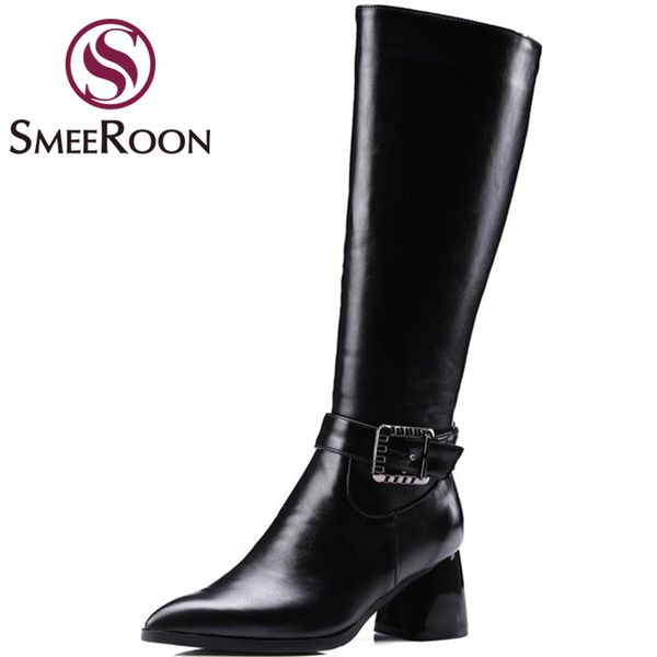 boots smeeroon buckle for woman knee high keep warm pointed toe winter classic zipper women shoes, Black
boots smeeroon buckle for woman knee high keep warm pointed toe winter classic zipper women shoes, Black