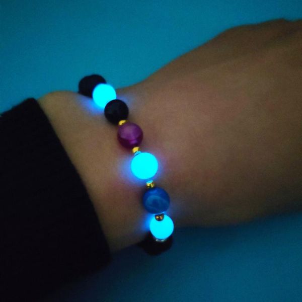 new handmade multicolor natural volcanic stone luminous bracelet fashion glow in the dark beads women charm bracelet jewelry, Golden;silver
new handmade multicolor natural volcanic stone luminous bracelet fashion glow in the dark beads women charm bracelet jewelry, Golden;silver