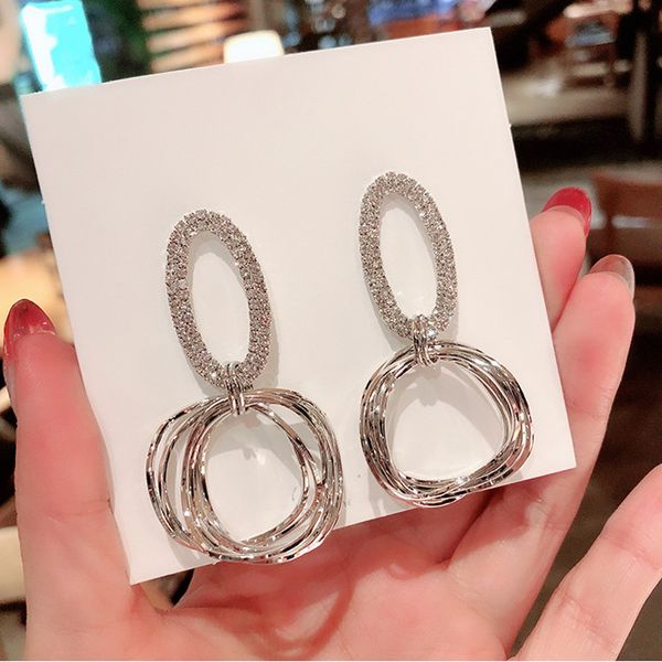 dominated new 2020 geometric metal circle crystal design contracted long joker hyperbole style fine women drop earrings, Silver
dominated new 2020 geometric metal circle crystal design contracted long joker hyperbole style fine women drop earrings, Silver
