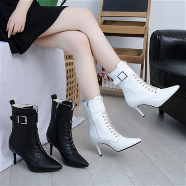 winter fashion leather side zipper high heel ankle boots women pointed toe warm short plush boots woman lacing shoes black white
winter fashion leather side zipper high heel ankle boots women pointed toe warm short plush boots woman lacing shoes black white