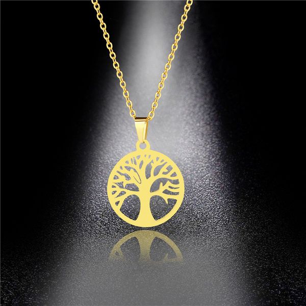 pendant necklaces simple and versatile three-dimensional hollow tree of life necklace peace medal stainless steel sweater chain, Silver
pendant necklaces simple and versatile three-dimensional hollow tree of life necklace peace medal stainless steel sweater chain, Silver