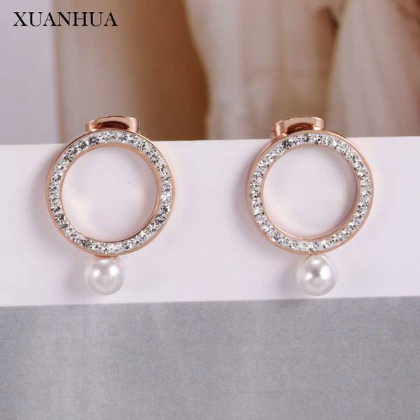 stud xuanhua rose gold round earrings for women stainless steel jewelry woman charms pearl earings fashion accessories, Golden;silver
stud xuanhua rose gold round earrings for women stainless steel jewelry woman charms pearl earings fashion accessories, Golden;silver