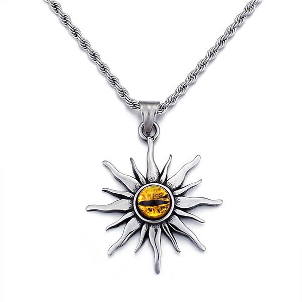 retro fashion titanium steel pendant necklaces men's jewelry sun shape domineering personality street shooting accessories, Silver
retro fashion titanium steel pendant necklaces men's jewelry sun shape domineering personality street shooting accessories, Silver