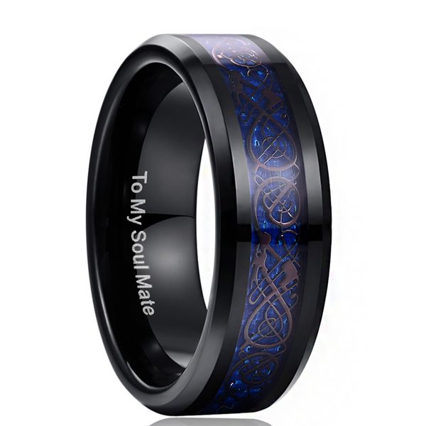wedding rings 2021 blue dragon tungsten carbide soul mate ring men jewelry 8mm wide plating black gift for husband, Slivery;golden
wedding rings 2021 blue dragon tungsten carbide soul mate ring men jewelry 8mm wide plating black gift for husband, Slivery;golden