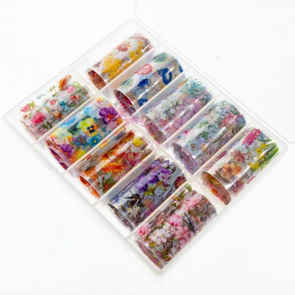 1 set mix colorful rose daisy flower design transfer foil wraps decal summer nail art manicure decorations box, Black
1 set mix colorful rose daisy flower design transfer foil wraps decal summer nail art manicure decorations box, Black