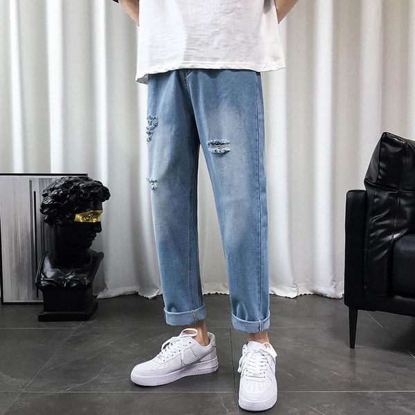 men's jeans blue scratched harajuku fashoion pants 2021 vintage straight streetwear denim black ankle-length quality
men's jeans blue scratched harajuku fashoion pants 2021 vintage straight streetwear denim black ankle-length quality