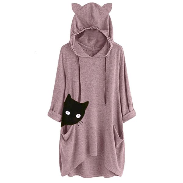 fashion women casual sweatshirt print cat ear hooded long sleeves pocket unique comfortable chic irregular blouse, Black
fashion women casual sweatshirt print cat ear hooded long sleeves pocket unique comfortable chic irregular blouse, Black