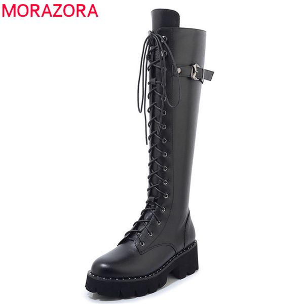 boots morazora knee high women genuine leather motorcycle punk autumn winter square heel platform shoes woman, Black
boots morazora knee high women genuine leather motorcycle punk autumn winter square heel platform shoes woman, Black