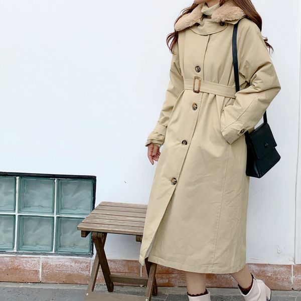2020 the new spring women's thick cotton trench coat long sleeve vintage korean fashion casual elegant maxi cloak streetwear, Tan;black
2020 the new spring women's thick cotton trench coat long sleeve vintage korean fashion casual elegant maxi cloak streetwear, Tan;black