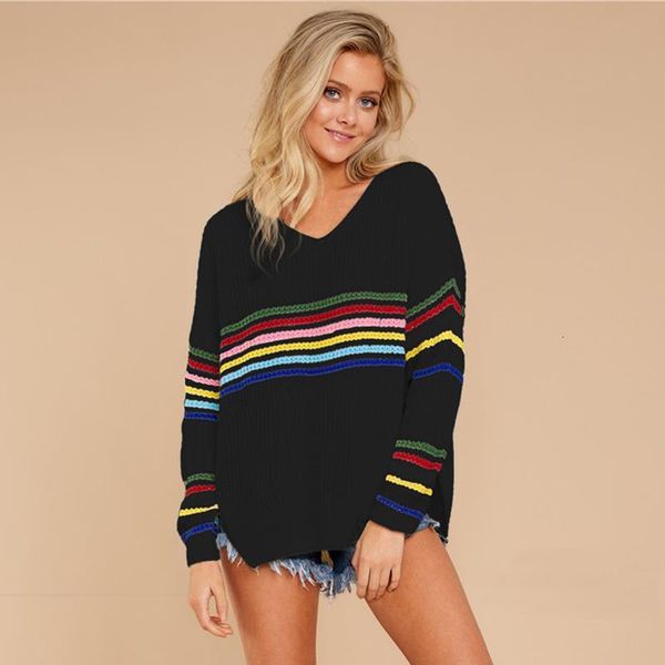 women pullovers autumn winter women cashmer sweater fashion striped long sleeve v-neck warm thickness loose top, White;black
women pullovers autumn winter women cashmer sweater fashion striped long sleeve v-neck warm thickness loose top, White;black