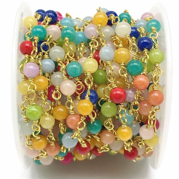 5meter/lot multicolor 4mm malaysia jades round bead rosary chain,jaspers wire wrapped women sweater chain jewelry frs199, Silver
5meter/lot multicolor 4mm malaysia jades round bead rosary chain,jaspers wire wrapped women sweater chain jewelry frs199, Silver