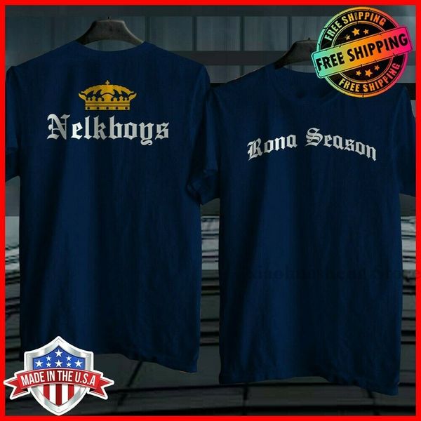 nelk boys rona season t-shirt navy blue street style t shirt 100% cotton men t shirt women tee
nelk boys rona season t-shirt navy blue street style t shirt 100% cotton men t shirt women tee