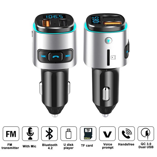 new car kit hand-fm transmitter bluetooth 4.2 car fm modulator qc 3.0 dual usb charger tf u disk mp3 player radio adapter
new car kit hand-fm transmitter bluetooth 4.2 car fm modulator qc 3.0 dual usb charger tf u disk mp3 player radio adapter