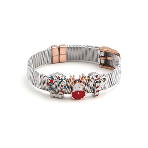 merry christmas charms bracelet set silver color stainless steel mesh bracelet with rose gold buckle, Golden;silver
merry christmas charms bracelet set silver color stainless steel mesh bracelet with rose gold buckle, Golden;silver