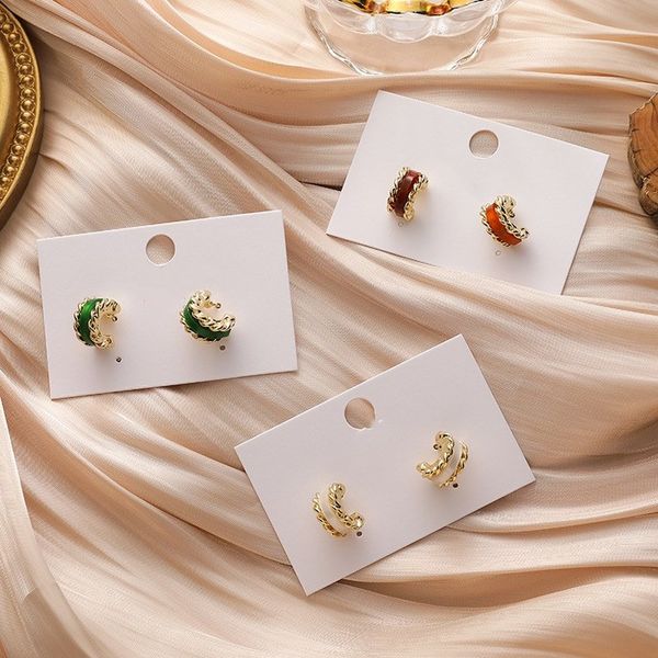 minimalist twisted rope c shape earrings for women femme red green white enamel circle open hoop earrings vintage party jewelry, Golden;silver
minimalist twisted rope c shape earrings for women femme red green white enamel circle open hoop earrings vintage party jewelry, Golden;silver
