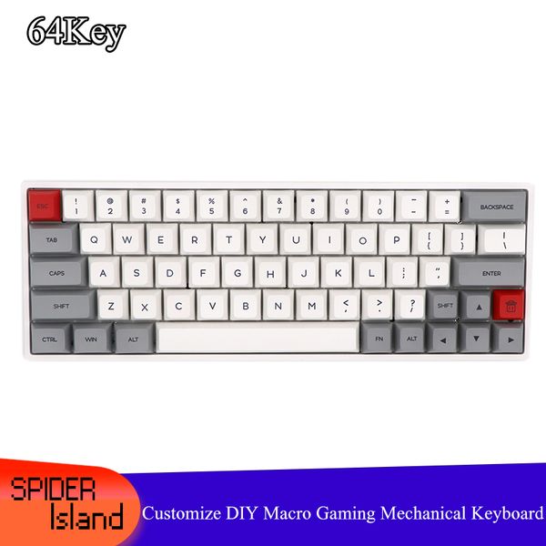 64-key mechanical keyboard dye-sublimation pbt keycap rgb backlit wired dual-mode bluetooth customized diy macro keyboard
64-key mechanical keyboard dye-sublimation pbt keycap rgb backlit wired dual-mode bluetooth customized diy macro keyboard
