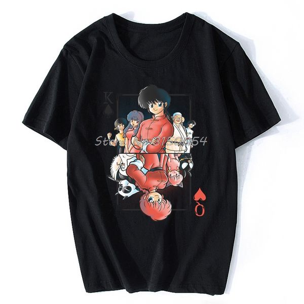 saotome ranma 12 funny manga white t-shirt summer men o-neck cotton tshirt funny tee shirt harajuku anime