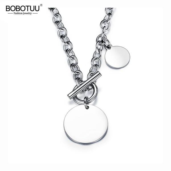chains bobotuu hiphop/rock titanium stainless steel glossy round tag charm pendant necklaces jewelry punk chain link ot buckle bn17085, Silver
chains bobotuu hiphop/rock titanium stainless steel glossy round tag charm pendant necklaces jewelry punk chain link ot buckle bn17085, Silver