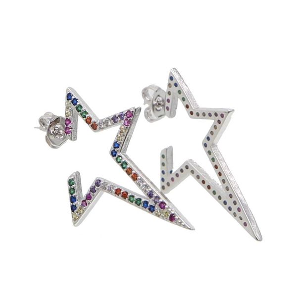 lovely gold color with rainbow cz star earrings -hypoallergenic lightweight fun statement drop stud earrings, Golden;silver
lovely gold color with rainbow cz star earrings -hypoallergenic lightweight fun statement drop stud earrings, Golden;silver