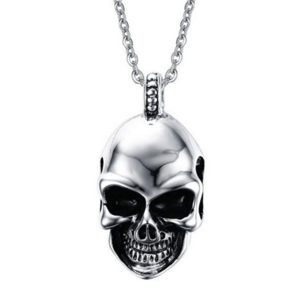 pendant necklaces cool skull necklace titanium steel men's retro temperament fashion chain, Silver
pendant necklaces cool skull necklace titanium steel men's retro temperament fashion chain, Silver