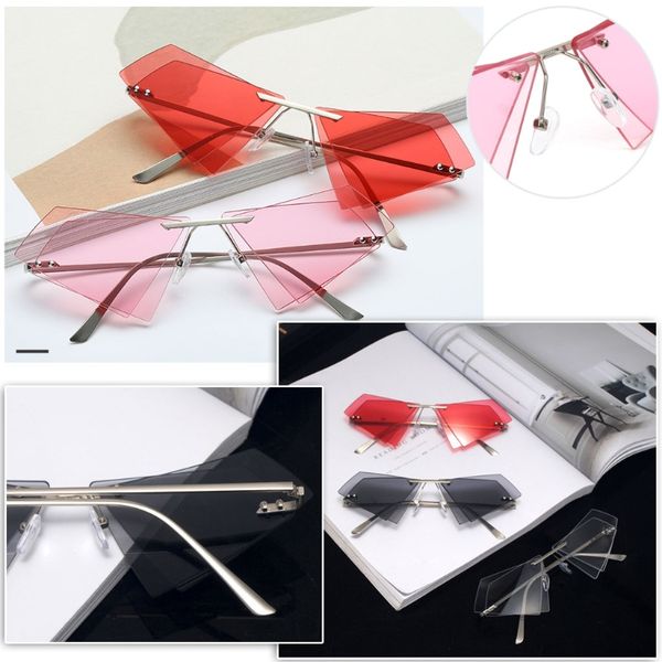 rimless sunglasses double glasses lens transparent irregular cat eye dual unique 2xpc, White;black
rimless sunglasses double glasses lens transparent irregular cat eye dual unique 2xpc, White;black