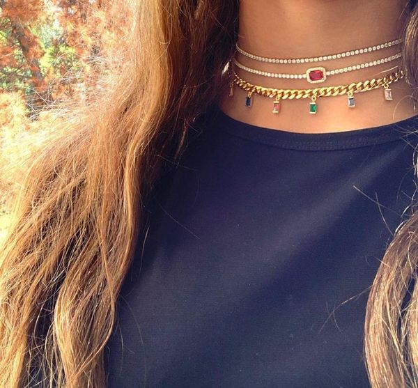2020 fashion gold silver color colorful rainbow handmade baguette cz chain chokers for women charming party necklaces jewelry, Golden;silver
2020 fashion gold silver color colorful rainbow handmade baguette cz chain chokers for women charming party necklaces jewelry, Golden;silver