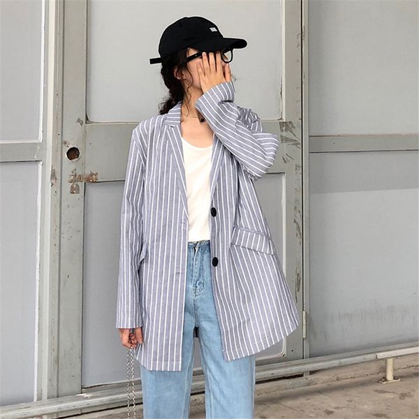 women's suits & blazers hzirip autumn office lady 2021 chic thin linen striped streetwear loose geometric casual all match, White;black
women's suits & blazers hzirip autumn office lady 2021 chic thin linen striped streetwear loose geometric casual all match, White;black