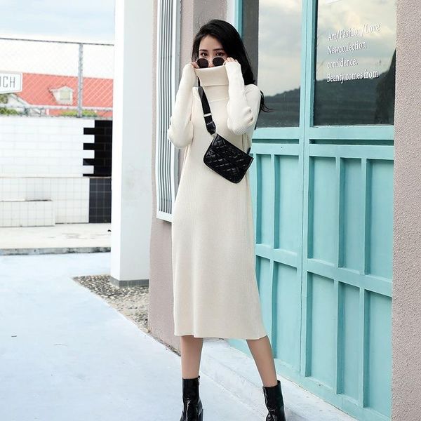 hlbcbg autumn winter women dress basic turtleneck pullover sweater slim fit knitted long midi dress ribbedvestidos feminino, White;black
hlbcbg autumn winter women dress basic turtleneck pullover sweater slim fit knitted long midi dress ribbedvestidos feminino, White;black