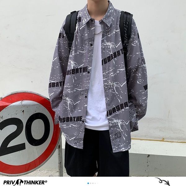 men's casual shirts autumn korean long sleeve 2021 hip hop letter printed man loose blouse streetwear men shirt, White;black
men's casual shirts autumn korean long sleeve 2021 hip hop letter printed man loose blouse streetwear men shirt, White;black