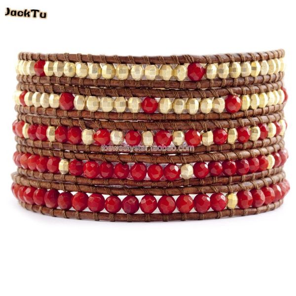gold copper laser stone mix coral beaded leather bracelet for woman, Golden;silver
gold copper laser stone mix coral beaded leather bracelet for woman, Golden;silver