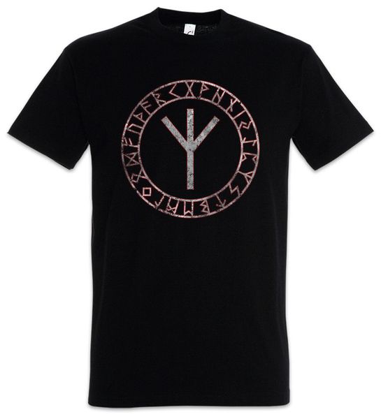 elhaz rune t-shirt algiz futhark yr eolhx ezec of life runes circle german norse fashion 2019 brand design cool green t shirt