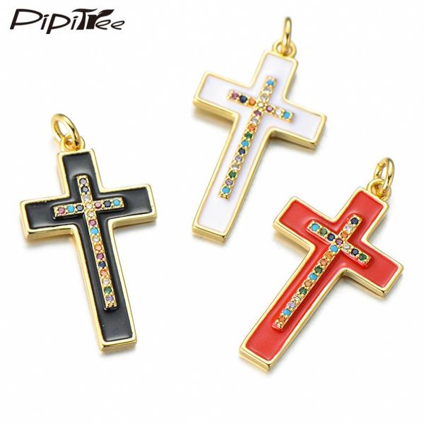 pipitree multi color enamel cubic zirconia cross pendant charms fit women necklace &bracelet earrings religious charms jewelry, Bronze;silver
pipitree multi color enamel cubic zirconia cross pendant charms fit women necklace &bracelet earrings religious charms jewelry, Bronze;silver