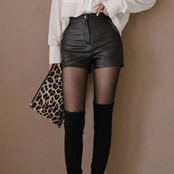 women's shorts high waist pu leather korean fashion black spring autumn women cool skinny work party wear female, White;black
women's shorts high waist pu leather korean fashion black spring autumn women cool skinny work party wear female, White;black