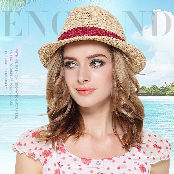 fashion women raffia straw hat crochet summer wide brim hat ladies foldable bowknot sun beach travel jazz cap b-7718, Blue;gray
fashion women raffia straw hat crochet summer wide brim hat ladies foldable bowknot sun beach travel jazz cap b-7718, Blue;gray