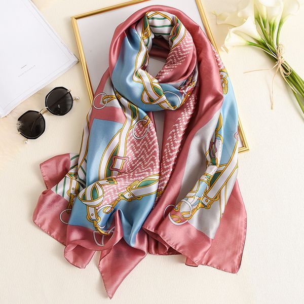 shawls long scarf women designer chain print silk and wraps lady foulard 2021 spring fashion scarves, Blue;gray
shawls long scarf women designer chain print silk and wraps lady foulard 2021 spring fashion scarves, Blue;gray