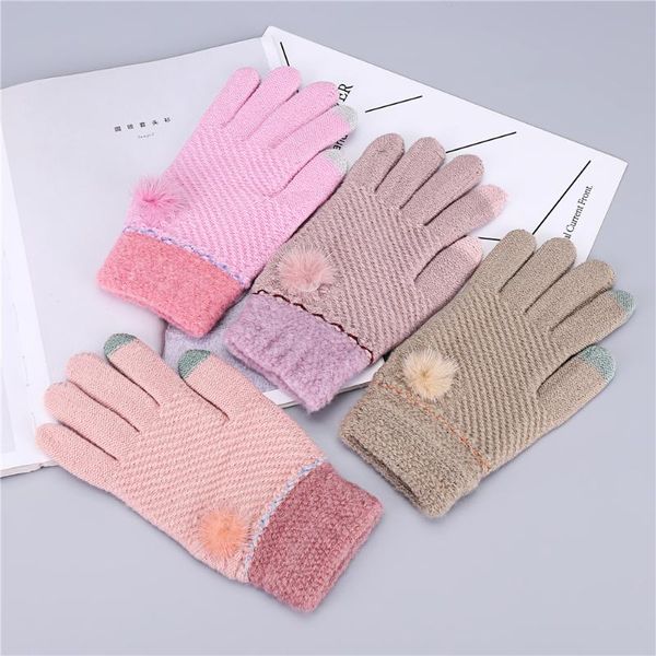 m mism winter warm gloves with mink hair ball stretchy knitted screen sence gloves women mittens winter full finger glove, Blue;gray
m mism winter warm gloves with mink hair ball stretchy knitted screen sence gloves women mittens winter full finger glove, Blue;gray
