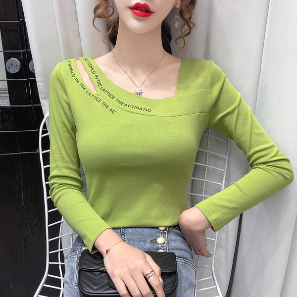 women's polos matcha green t-shirt women long sleeve autumn 2021 style fashion collarbone cardiac sense of design slimming xia s, White
women's polos matcha green t-shirt women long sleeve autumn 2021 style fashion collarbone cardiac sense of design slimming xia s, White