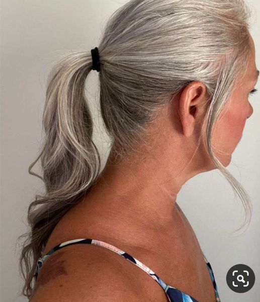 selling wavy grey pony tail hairpiece salt and pepper natural highlight long grey hair ponytail wraps around silver grey, Black
selling wavy grey pony tail hairpiece salt and pepper natural highlight long grey hair ponytail wraps around silver grey, Black