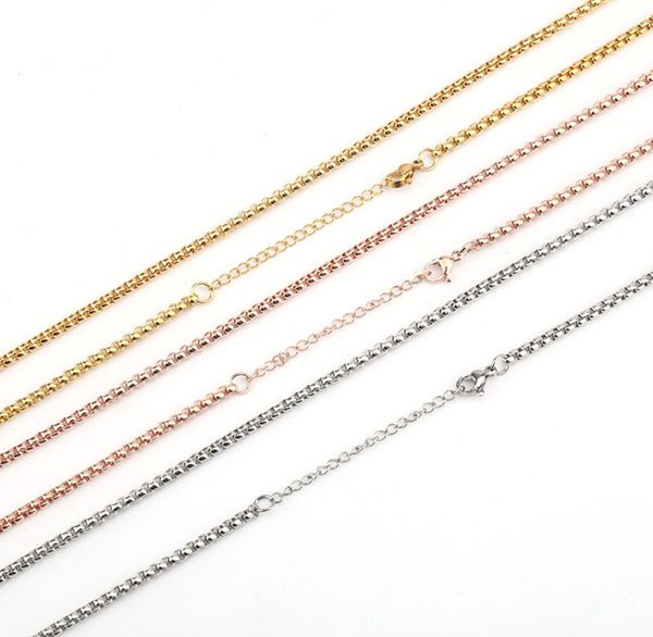2.5mm square pearl necklace stainless steel chain silver gold rose gold chain female jewelry wear chain (no pendant
2.5mm square pearl necklace stainless steel chain silver gold rose gold chain female jewelry wear chain (no pendant