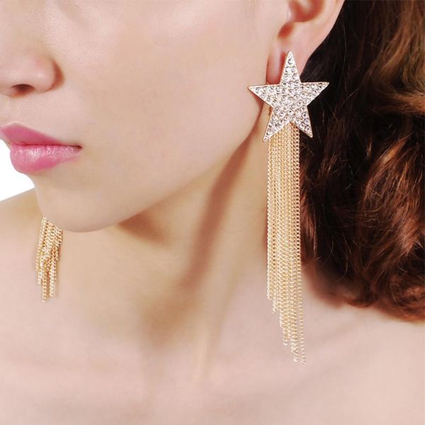 fashion rhinestone statement star earrings tassel long earring for women bride wedding party jewelry ukmoc, Golden;silver
fashion rhinestone statement star earrings tassel long earring for women bride wedding party jewelry ukmoc, Golden;silver