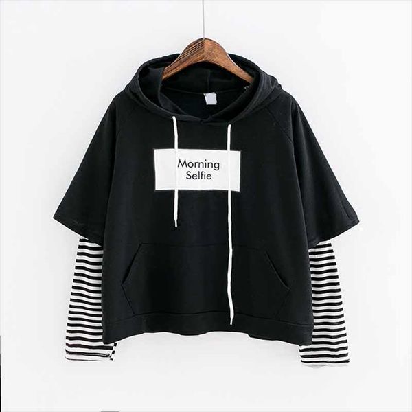 2020 new autumn women sweatshirt fashion striped sleeve patchwork casual hoodies cotton spring kpop harajuku exo clothes, Black
2020 new autumn women sweatshirt fashion striped sleeve patchwork casual hoodies cotton spring kpop harajuku exo clothes, Black