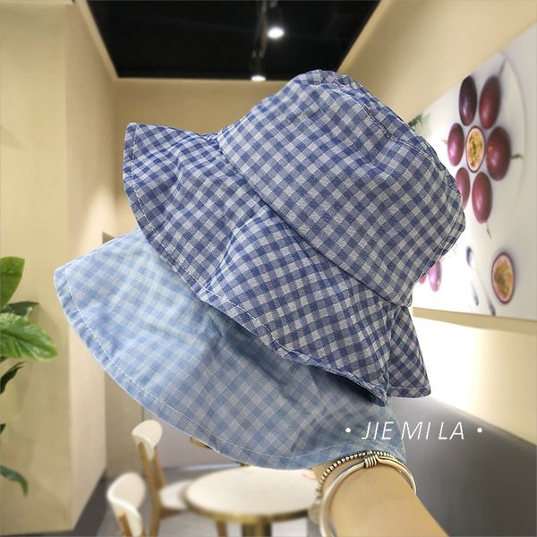 plaid fisherman hat women's casual all-match travel sunshade spring and summer bucket hat fashion, Blue;gray
plaid fisherman hat women's casual all-match travel sunshade spring and summer bucket hat fashion, Blue;gray