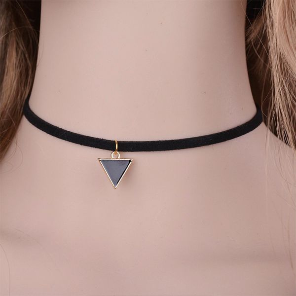 gothic punk short black flannel choker necklace charming women's wedding triangle pendant necklace elegant ladies party jewelry, Silver
gothic punk short black flannel choker necklace charming women's wedding triangle pendant necklace elegant ladies party jewelry, Silver