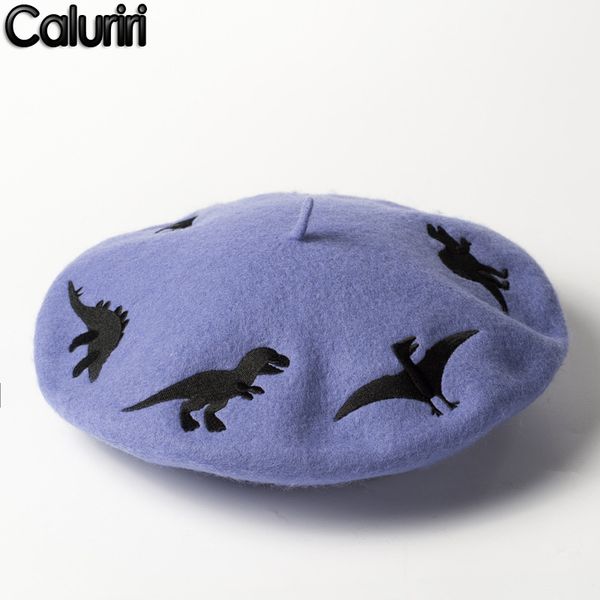 berets caluriri autumn winter cartoon animal beret embroidery wool lady warm hat painter dinosaur, Blue;gray
berets caluriri autumn winter cartoon animal beret embroidery wool lady warm hat painter dinosaur, Blue;gray