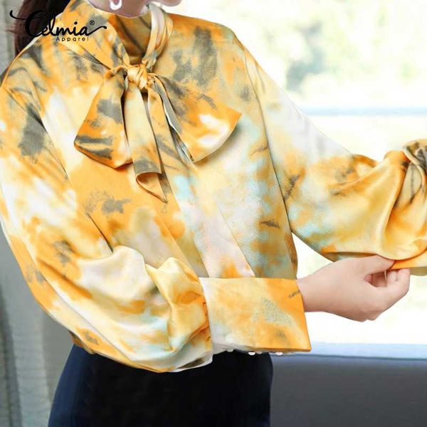women's blouses & shirts celmia women satin elegant bow tie office autumn fashion high neck lantern sleeve tie-dye printed tunic 5xl, White
women's blouses & shirts celmia women satin elegant bow tie office autumn fashion high neck lantern sleeve tie-dye printed tunic 5xl, White