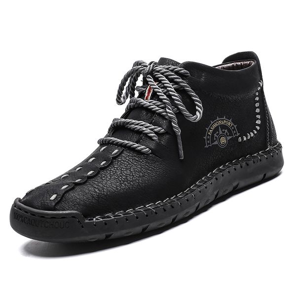 boots men sneakers waterproof genuine leather lace-up shoes retro british autumn winter snow, Black
boots men sneakers waterproof genuine leather lace-up shoes retro british autumn winter snow, Black