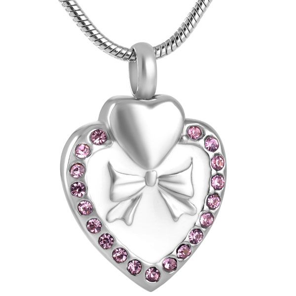 bowknot inheart pendant necklace ash keepsake pet urn cremation jewelry hold cat dog ashes dog charms crystal necklace wholesale, Silver
bowknot inheart pendant necklace ash keepsake pet urn cremation jewelry hold cat dog ashes dog charms crystal necklace wholesale, Silver